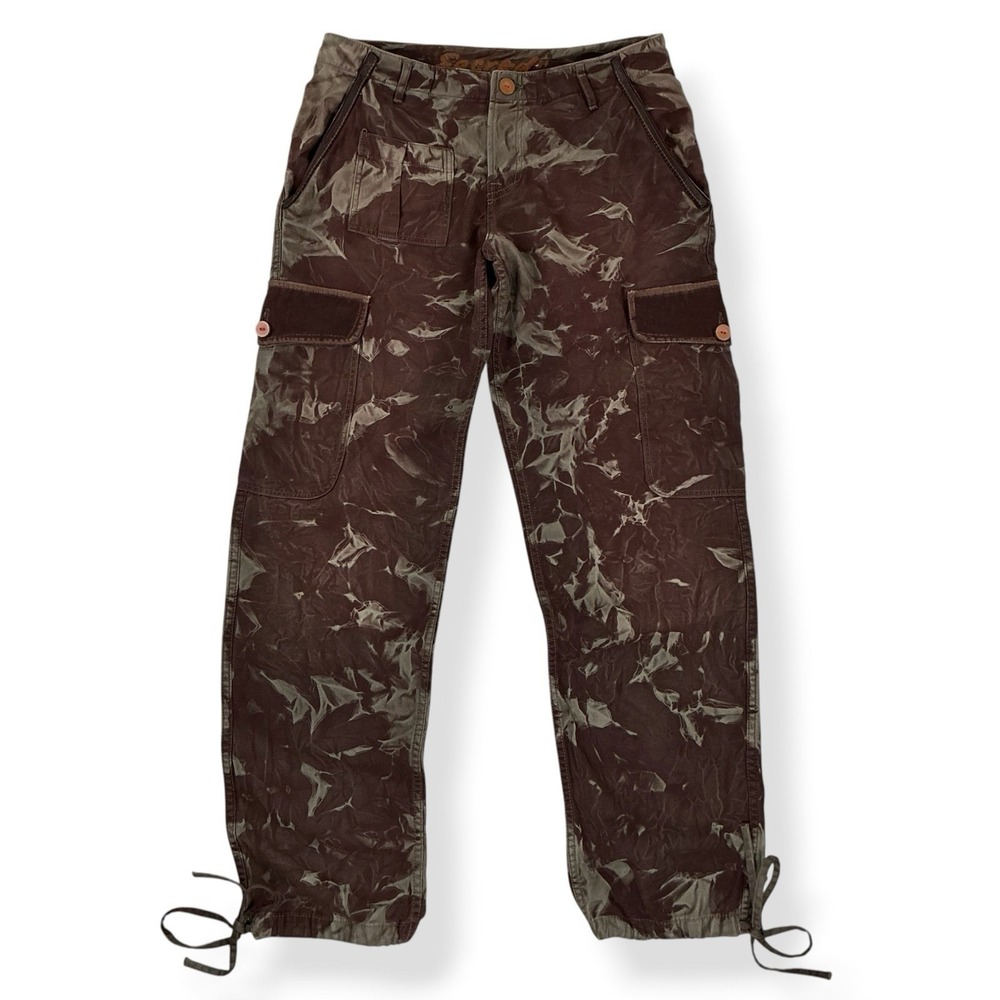 Sacred Pants Men 34 (33x35) Brown Camo Cargo Utility Military Drawstring Y2K USA